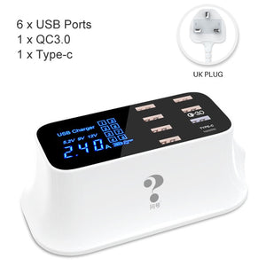 8 Port USB Type C Charger